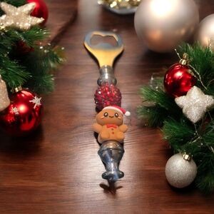 Plaid x-mas beaded bottle opener